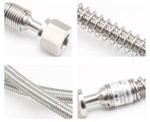 China Laboratory Lines Flexible Stainless Steel Tubing 2.5m 3m Length Female Thread Connection wholesale