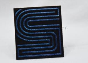 China High Frequency 1mm TPU Embossed Patches OEKO Sew On Leather Patches wholesale