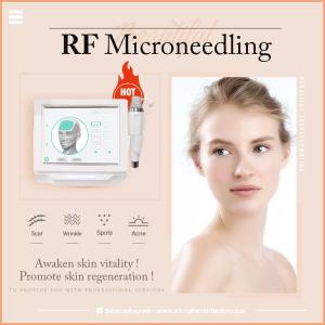 China Fine Needle RF Microneedling Machine Titanium Alloy 2~4Mhz Gold Plating wholesale