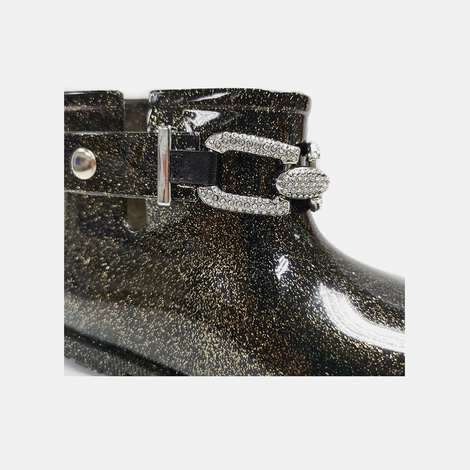 SEDEX Gender Neutral Design Kids Glitter PVC Ankle Rain Boots