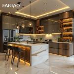 Modern Style PET Kitchen Cupboard Furniture Flat Pack Matte Finish Powder