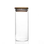 Wholesale Jar Food Storage Canister Transparent Borosilicate Glass With Bamboo