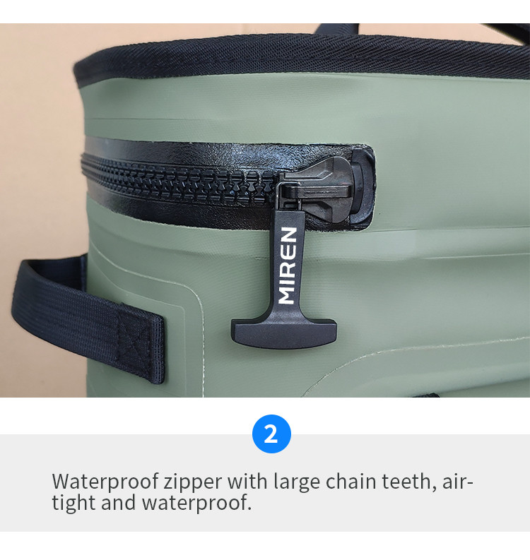 Green Hypalon Leakproof Cooler Backpack 25L For Camping Picnic