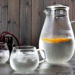 64oz Modern Water Carafe With Cup For Beverage / Fruit Infused Water Eco