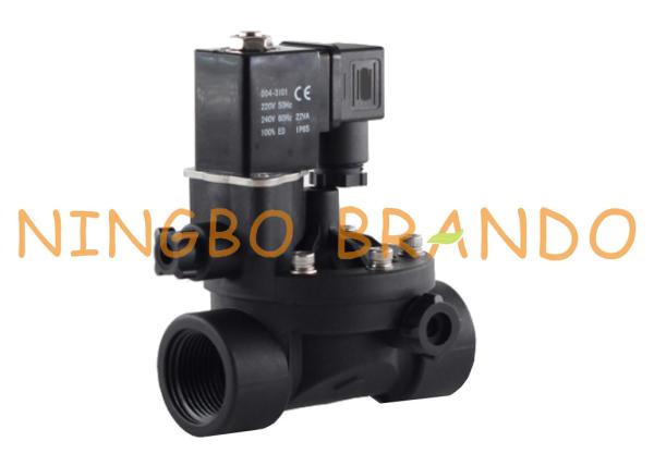2 Way Normally Closed PA66 Plastic Solenoid Valve 1/2'' 3/4'' 1'' 12VDC 24VDC