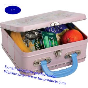 China Different Lunch Box , Metal handle Box , tin handle Box,Gift Handle Box form goldentinbox wholesale