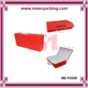 China Decorative hard foldable cardboard matte printing folding box with ribbon handle for clothing wholesale