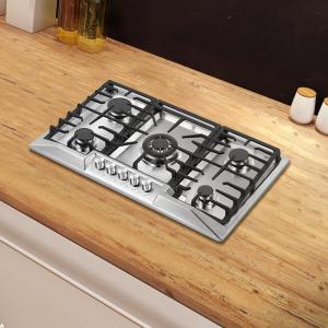 China Hotel 2000W Cook Gas Hob Stainless Steel 5 Burner Gas Stove wholesale
