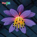 Giant LED Lighting Hanging Flowers Purple Inflatable Lotus Flower For Event