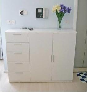 China Eco - Friendly Melamine Shoe Shelves / Simple Style White Shoe Storage Cabinet wholesale