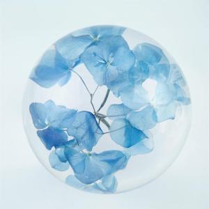 China Crafts Wholesale Home Decoration Paper Weight Clear Acrylic Ball Resin Paperweight Hydrangea Flower Inside Acrylic Resin Balls wholesale