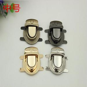 China Bag hardware accessory nickel color zinc alloy metal push lock fittings for purse wholesale