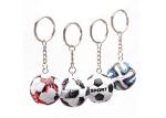 Mini 3D Cartoon Pvc Rubber Keychain , Football Shape Soft Pvc Custom Keyrings