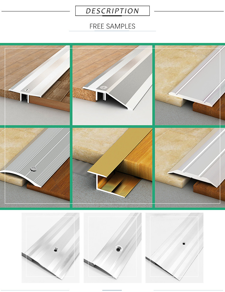 Anti Corrosion Floor Threshold Strip Aluminium , 6063 Aluminium Transition Strip