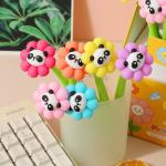 Panda Flower Pens Rose Shaped Ballpoint Pen Creative Liquid Black 0.5mm Gel Ink