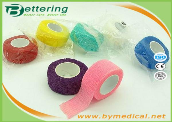 Quality 2.5cm Easy Hand Tearable Non Woven Finger wrap cohesive bandage self adhesive bandage for sale