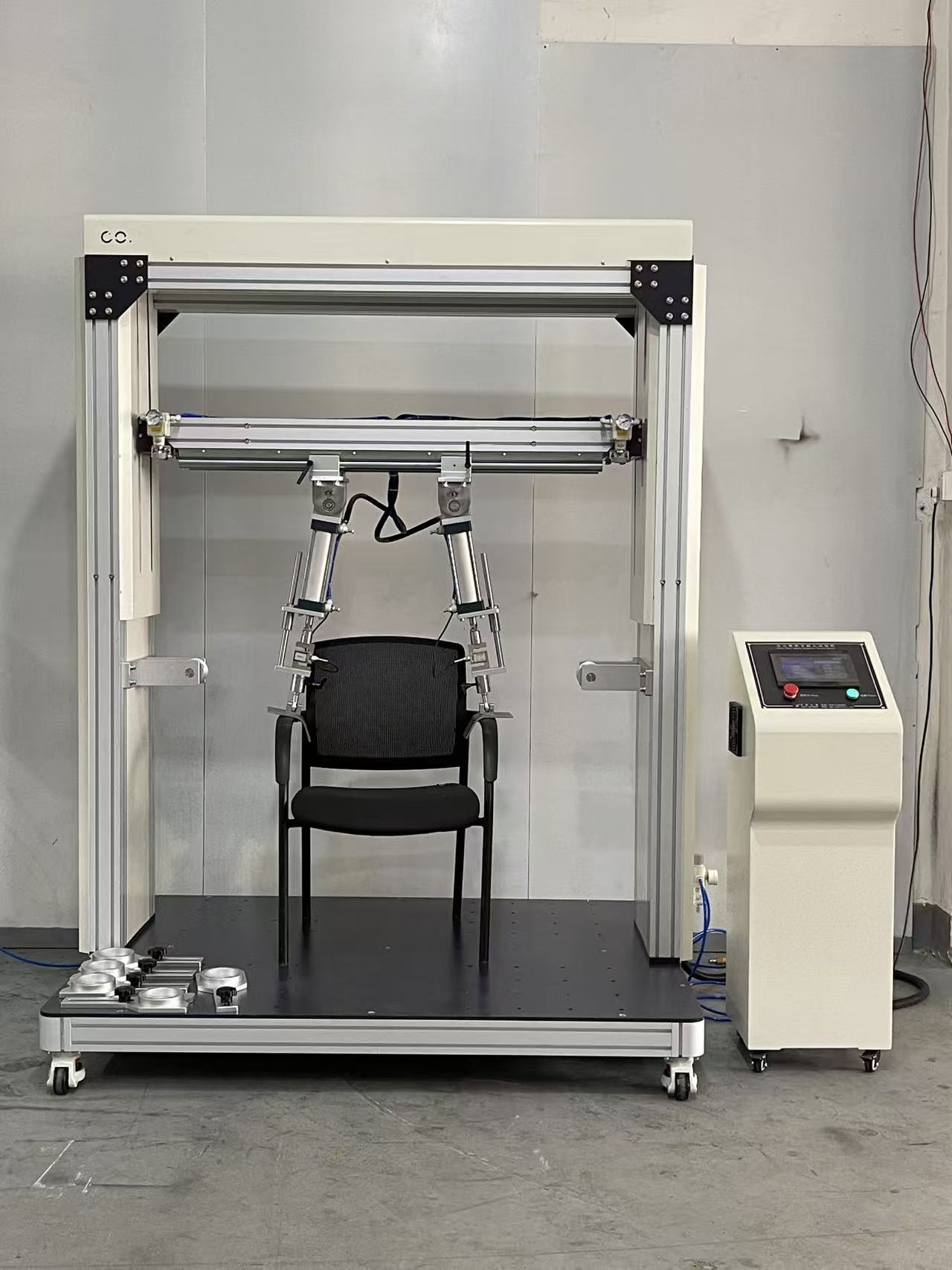 PLC Touch Screen Office Chair Armrest Durability Testing Machine Cyclic Load Armrest Fatigue Strength Tester