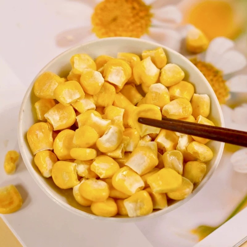 Premium Freeze-Dried Corn Kernels Golden Yellow High In Fiber Bulk Packaging