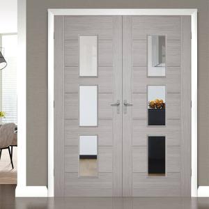 China Front Main Gate Solid Wood Entry Doors , Solid Wood Interior Doors With Glass wholesale