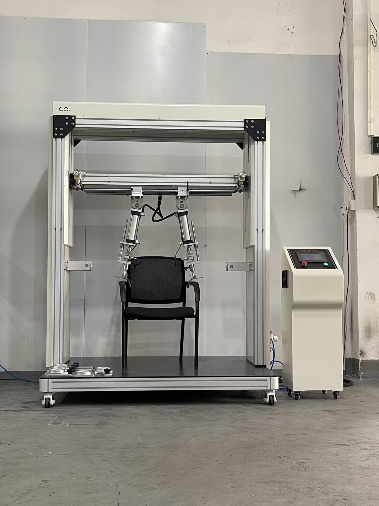PLC Touch Screen Office Chair Armrest Durability Testing Machine Cyclic Load Armrest Fatigue Strength Tester