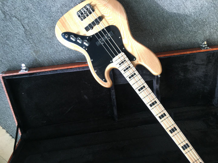 Custom 4 strings fanned fret electric bass ash body maple neck 33-35' passive pick up