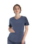 180 GSM Polyester 62% Rayon 33% Spandex 5% Women Plain Nurse Short Sleeve