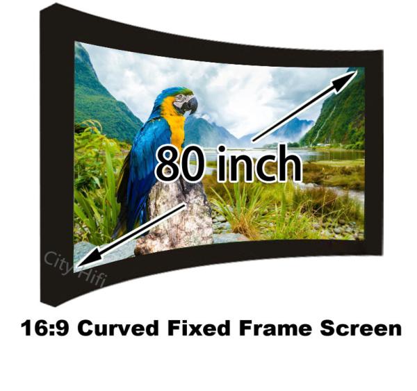 Hot Selling Lowest Cost 80" Cinema Curved Frame Projection Screen 16:9 Ratio