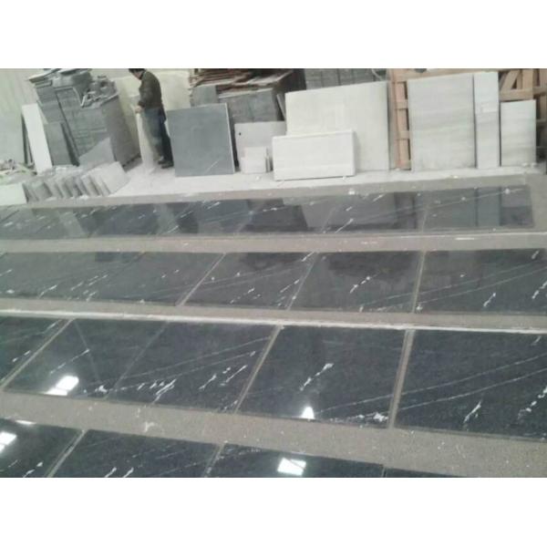 Antique Black Granite Natural Stone Slabs Customized Surface Finished