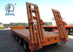 50 Tons Low Bed Semi Trailer , 3 Axles Flat Low Flatbed Trailer Manual