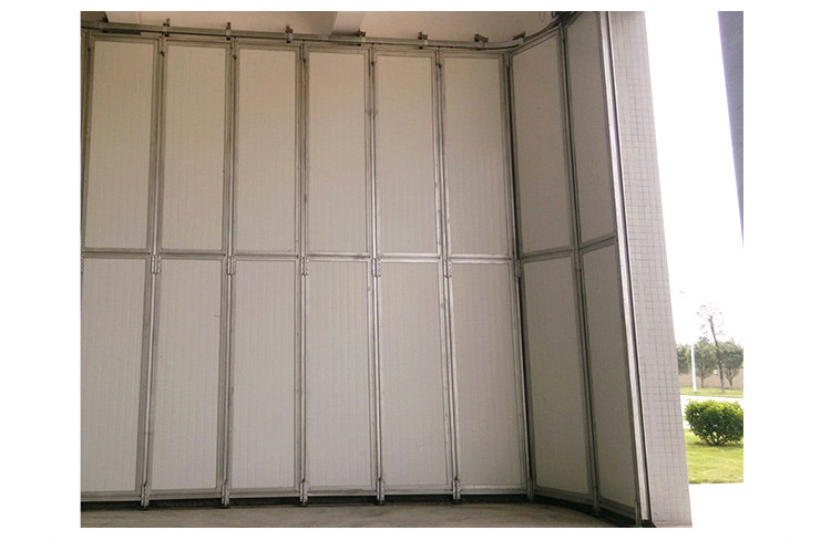 Revolving Bifold Aircraft Hangar Door Automatic 0.8mm Steel Plate PLC system
