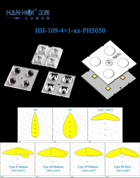 4×1pcs 5050LEDs 50×50mm Size 9 Types Light Distributions Uniform Luminance Easy