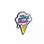1 Inch Cute Ice Cream Lapel Pin , Gold Silver Hard Soft Enamel Badges