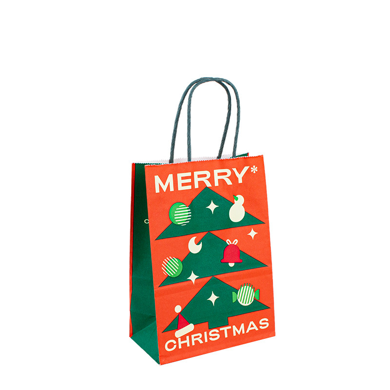 100gsm - 150gsm Kraft Paper Handle Bags Brown / White / Color Customized