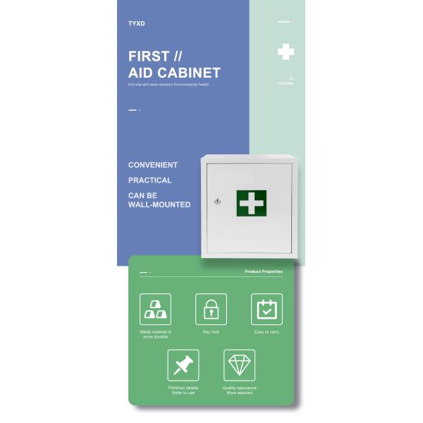 First Aid Storage Key Locking Safe Medical Wall Cabinet