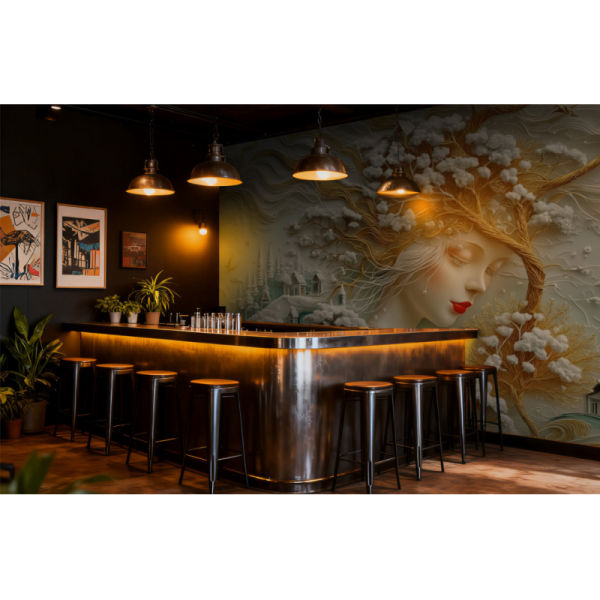 3D Relief PVC Embossed Wall Panel Custom Vivid Patterns Reception Area