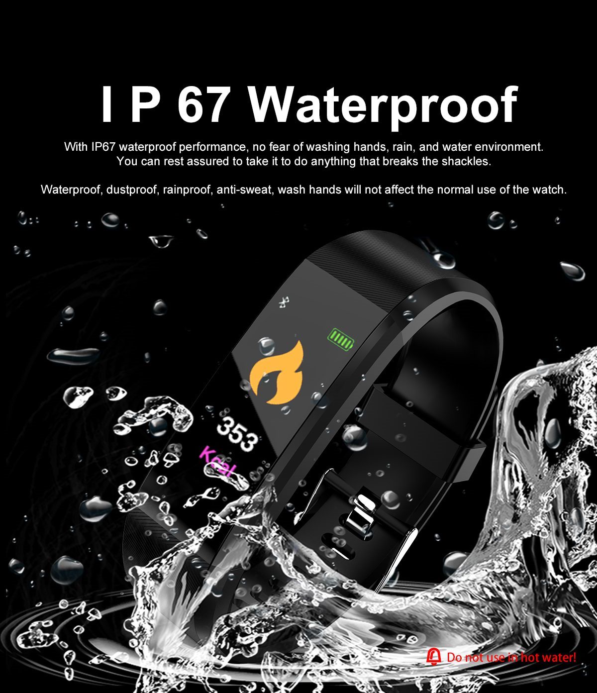 Fitness Tracker Smart Band Activity With Heart Rate 115 Plus With Exercise Smart Bracelet