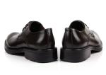 Handmade Footwear Mens Black Lace Up Dress Shoes Comfortable With Thick