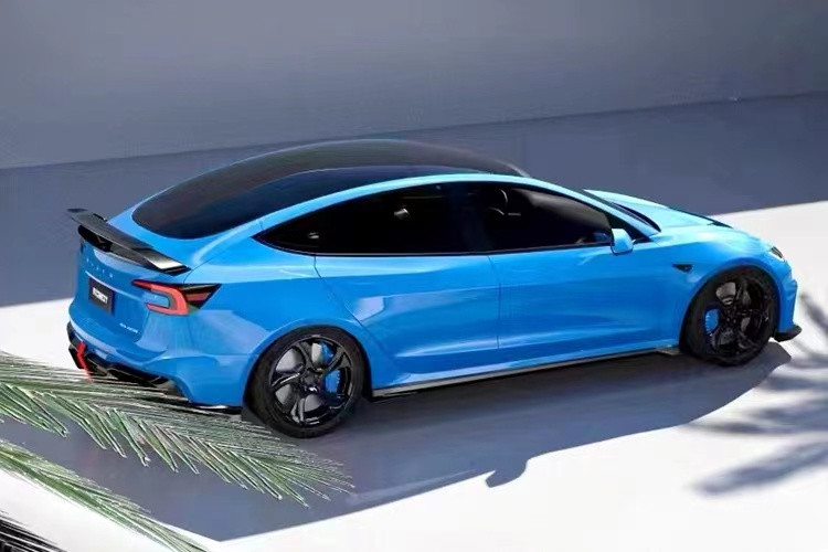 2024 Repair Tesla Body Kit Carbon Fiber Model 3 Spoiler Robot Style Front And Rear Bumper