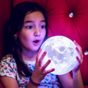 China 16 colors Blue tooth 3D LED Magical Moon Night Light White Moonlight Table Desk Moon 3d night lamp wholesale on sale