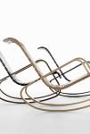 Tanned Leather Dondolo Rocking Easy Chair / Yellow Rustic Rocking Chair
