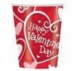 China Valentines Day Disposable Paper Cups Red And White Color With Hearts Pattern wholesale