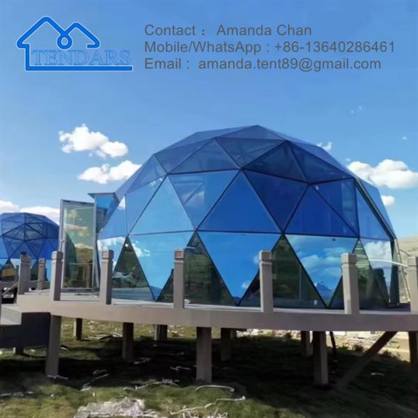 UV Resistant Commercial Geodesic Dome Clear Roof All Glass Igloo Tent For