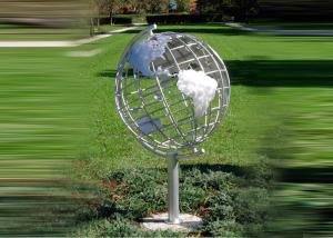China Decorative Stainless Steel Sculpture With Semi - Meridian Globe Shape wholesale