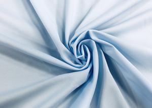China 130GSM 100% Polyester Shirt Fabric With Stretch Workers Light Blue Color wholesale