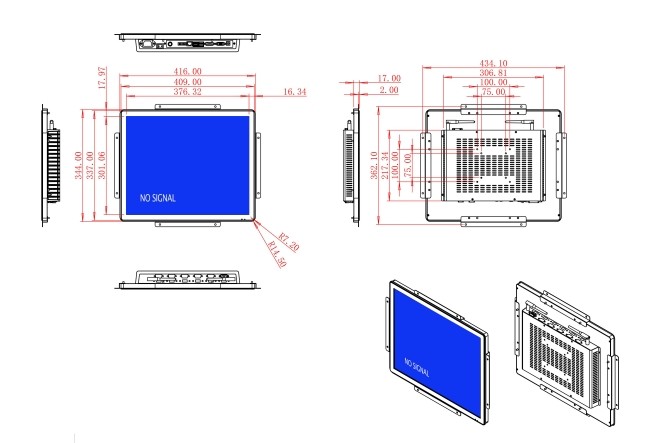 19-Inch Monitor for Security Systems and Public Information Boards