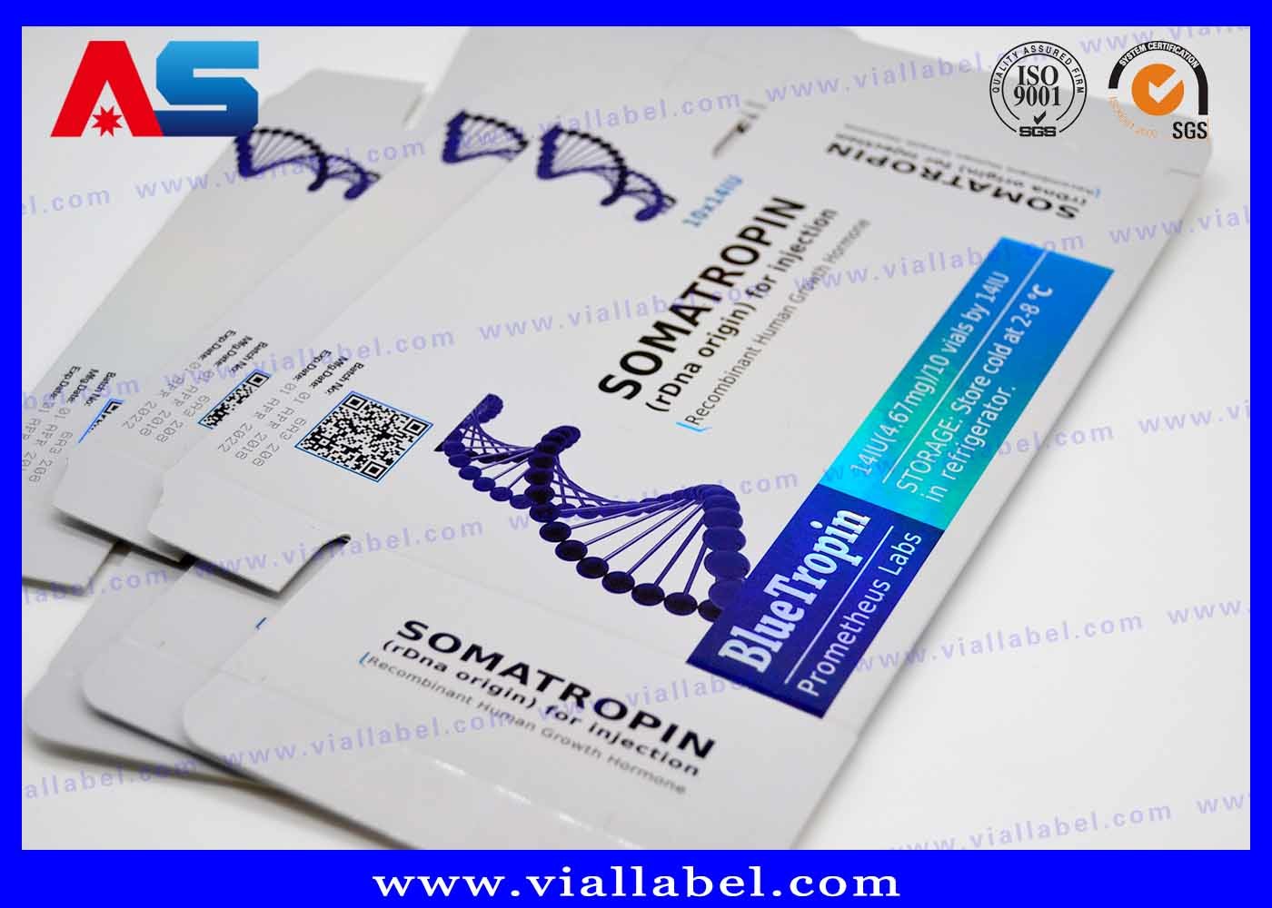 Pharmaceutical Packaging Medicine Carton Box 10 Space 3 ml Vial For Somatropin