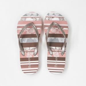 China 38EU Reusable Thin Strap Flip Flops Womens Striped Stitching wholesale