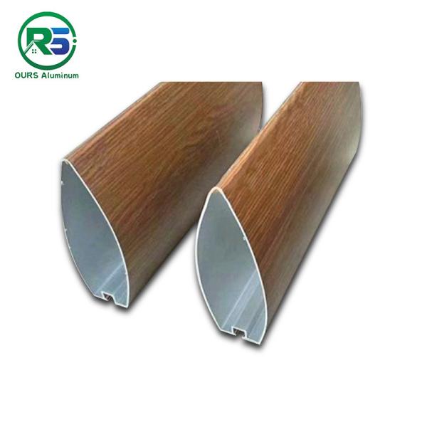 Commercial Roof Linear Aluminium Strip False Ceiling Wood Grain With Bullet