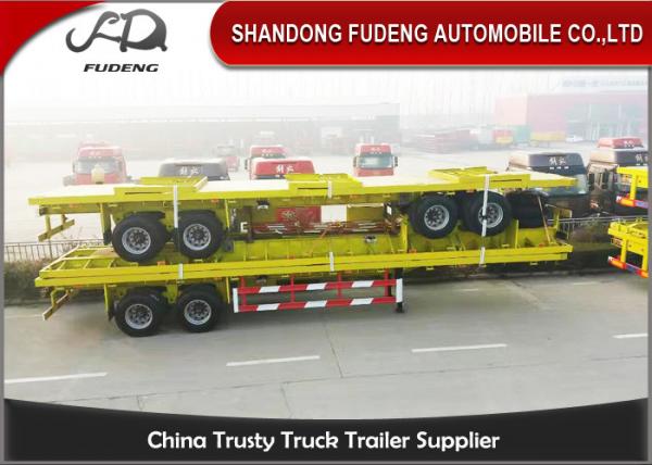 Quality 3 Axle 40 Ton Flatbed Container Trailer 40 Feet Semi Trailer With Bogie Axle for sale