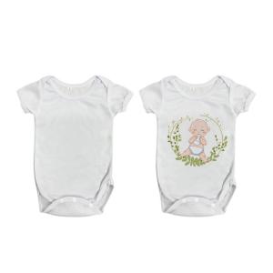 China Customizable White Short Sleeve Newborn Romper For Sublimation Heat Transfer Printing wholesale